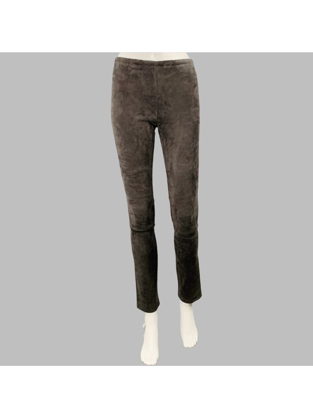 STOULS Size XXS Grey Lambskin Suede Leggings Casual Pants
